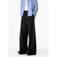 Pantalones rectos de color sólido de marca de moda pantalones casuales versátiles drapeados sueltos y versátiles retro para hombres - details 5