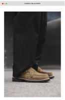 Nuevo estilo británico versátil zapatos Munk zapatos de vestir casual fondo plano tendencia hebilla zapatos de los hombres. - details 4