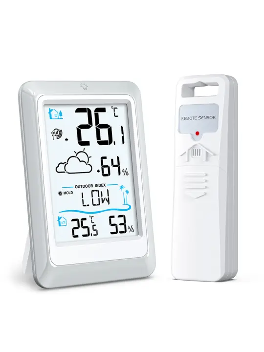 ORIA-termómetro inalámbrico para interiores y exteriores, estación de pronóstico Digital, Monitor de temperatura y humedad con Sensor - 1