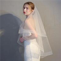 En Stock velos de Boda cortos dos capas novia blanco marfil velo de novia accesorios nupciales Boda 2025 - details 2