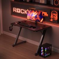 Mesa de Juegos Gamer Z Ergonómica Fibra de Carbono Negro 120 x 60 cm Ideal para Ordenador con Soporte para Auriculares - details 24