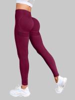Mallas tejidas sin costuras para mujer, medias elásticas de cintura alta, entrenamiento de gimnasio, pantalones deportivos para correr, pantalones de Yoga para levantamiento de cadera y Fitness - details 2