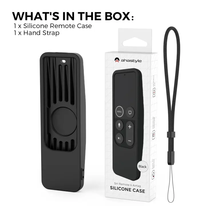 Funda protectora de silicona para Control remoto, carcasa con ranura para AirTag para Apple TV HD/4K (1ª generación), Siri, almacenamiento antipérdida, 2017 - 1
