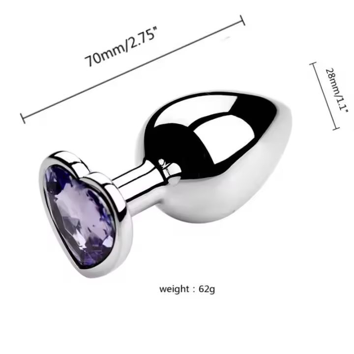Corazón 3 tamaños de acero inoxidable cristal extraíble Butt Plug estimulador juguetes sexuales anales consolador masajeador de próstata - 1