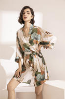 Camisón fino de algodón y seda para mujer, ropa de dormir de manga larga con estampado de flores, novedad, Primavera - details 3