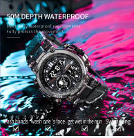 Reloj Deportivo SMAEL de Aleación de Moda Resistente al Agua con Movimiento de Cuarzo Digital+Quartz para Entrenamiento Militar y Nadado - details 3