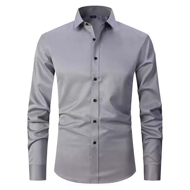 Camisas de hombre Camisas de uso formal con botones de solapa casual - 1