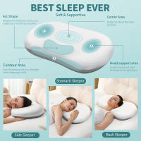 Almohada cervical de 1 pieza para dormir, Almohadas ortopédicas con contorno para la cama con fundas refrescantes - details 0