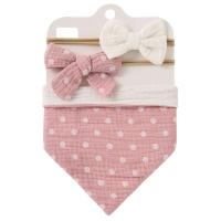 Set de Diadema de Alimentación de Bebé de Muselina de Algodón 3 piezas: Toalla de Saliva con Estampado Triangular, Diadema de Tie Neonatal, Pañuelo de Alimentación de Bebé - details 10