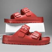 Zapatillas clásicas de verano para mujer, sandalias de playa sin cordones con doble hebilla, EVA ligera y cómoda - details 13