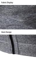 Suéter sin mangas de punto para hombre, cárdigan de terciopelo de lana con cremallera, jerséis de cuello alto, Chaleco de punto - details 20