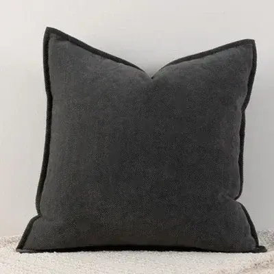 Funda de cojín nórdica gruesa de chenilla, cubierta sólida de 45x45cm para sofá, cama, decoración de sala de estar - 1