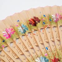 Decoración del hogar de madera pintada de doble cara, recuerdos de boda, suministros para fiestas clásicas, abanico de baile, decoración artesanal, abanico plegable - details 1