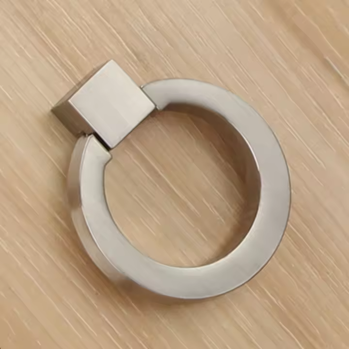 Anillo circular negro para armario de cocina, pomos de armario para mejorar el hogar, manijas de puertas, tiradores de cajones, herrajes para muebles - 1