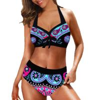 Bikini Bohemio sin Mangas para Mujeres Top de Crop de Talla Alta Ropa de Playa Impresa con Espalda Descubierta Tallas 42-3XL - details 1