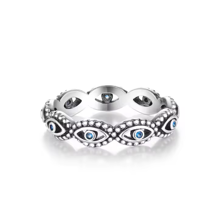 Anillos de Plata de Ley 925 para Mujer, sortija de cerccled colorida con forma de Luna y Estrella, joyería fina para Boda, compromiso, cumpleaños - 1