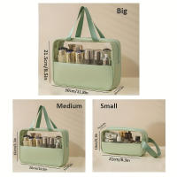 Bolsa De Maquillaje Transparente Y Resistente Al Agua De PU Gran Capacidad Bolsa De Almacenamiento Para Viajes Y Uso Diario - details 7