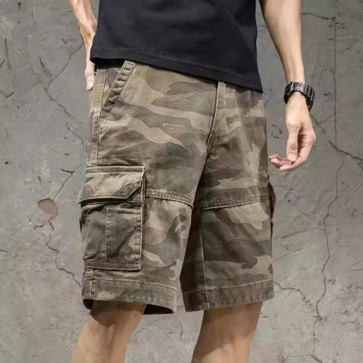 Pantalones Cortos Holgados Informales para Hombre Estilo Japonés, Funcionales y de Moda con Pierna Recta de Verano - 1