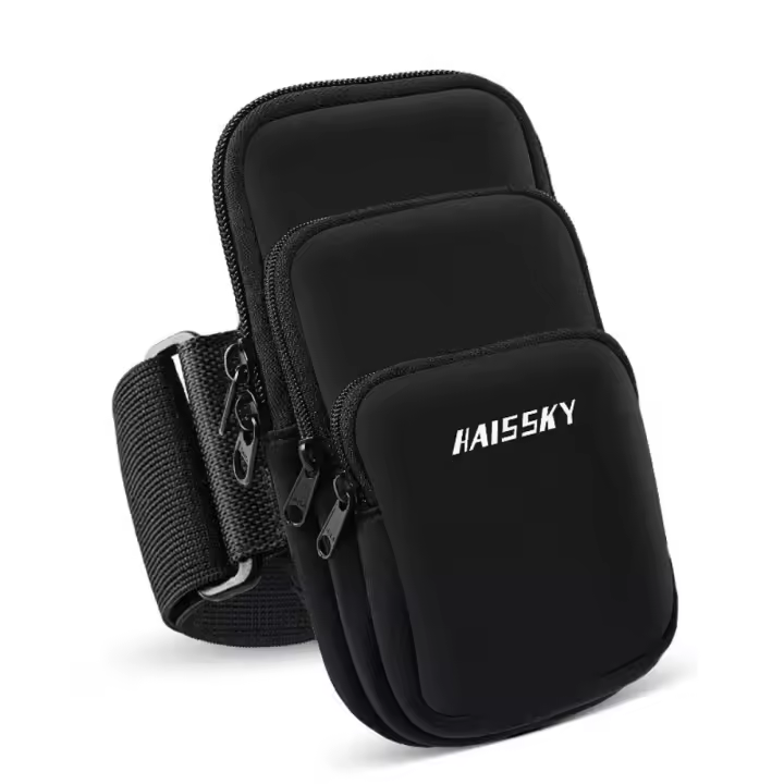 Bolsas para teléfono para correr con tres bolsillos, bolsa de almacenamiento de gran capacidad, bolsa para brazo, soporte para teléfono con tarjeta para auriculares, bolsa para brazo para teléfono móvil - 1