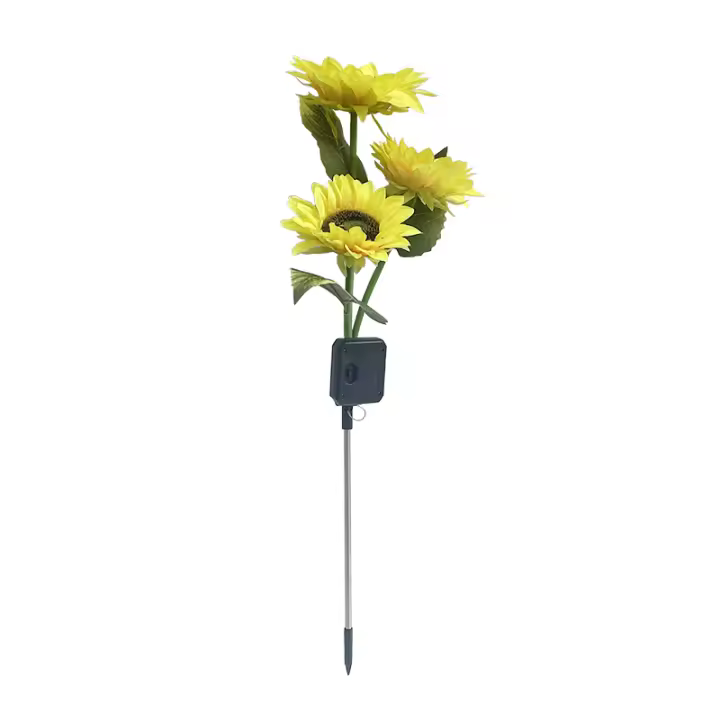 Luz LED Solar de girasol para exteriores, lámpara impermeable para decoración de jardín, boda, vacaciones, flores, 1/3 cabezales - 1