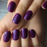 24 piezas de diseño rojo vino de color sólido, uñas postizas cuadradas cortas, puntas de uñas completamente cubiertas, acabado simple y desmontable - details 3