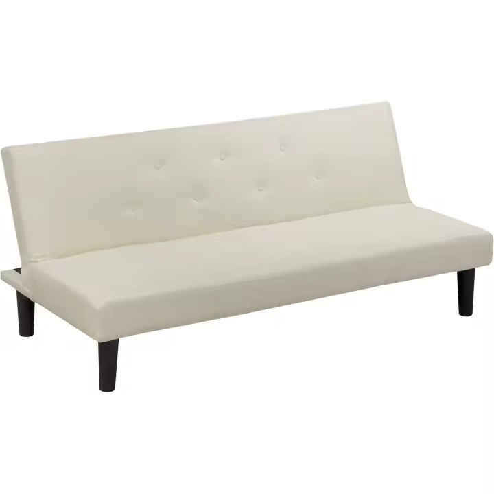 Sofá Convertible en Cama Sofá de Reclinamiento con Patas de Plástico para Sala de Estar, Dormitorio de Invitados 93 cm de Apertura, 167x70x77 cm (Crema) - 1