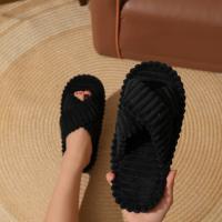 Zapatillas cruzadas de algodón, zapatillas de algodón afelpado respetuosas con la piel para el hogar de las mujeres - details 10
