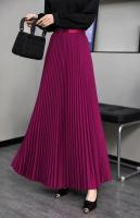 Falda Plisada Elegante Para Mujer Cintura Alta Larga Midi Color Negro Alta Calidad Saia Elegante Para Damas De Negocios Y Fiestas - details 27