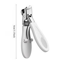 Herramienta de cuidado de manicura y pedicura, cortaúñas inclinado antideslizante de acero inoxidable, tijeras para uñas diagonales de gran apertura - details 6
