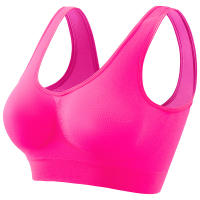 Sujetador deportivo de color sólido para mujer, top deportivo para gimnasio, yoga, entrenamiento atlético, suave, acolchado - details 35
