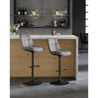 Juego de 2 Taburetes de Bar Sillas Altas Giratorias Regulables en Altura Acolchado PU - details 40