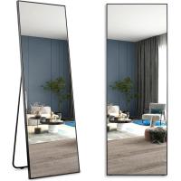 Espejo de pie Cuerpo Entero, 160 × 50 cm Espejos Grandes de Pared, Espejo Pared Cuerpo Entero Rectangular, Espejo tocador de pie, Espejo para Dormitorio, Sala de Estar, Vestuario, Negro - details 8