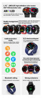 2025 Nuevo ET381 Smartwatch Asistente de voz ECG Electrocardiograma Detección de glucosa en sangre no invasiva Pantalla AMOLED Compatible con Android IOS Smartwatch - details 1