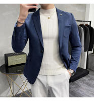Traje de Abrigo de Piel de Ciervo de Alta Calidad Ajuste Delgado, Moda de Negocios Casual, Botón Único - details 5