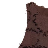 Vestido corto de línea A con cuello redondo y tela texturizada sin mangas para mujer, novedad de verano 2025 - details 6