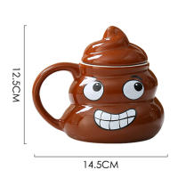 Taza de cerámica para caca de broma traviesa con cuchara, taza multiusos para beber agua para mujeres y hombres - details 3