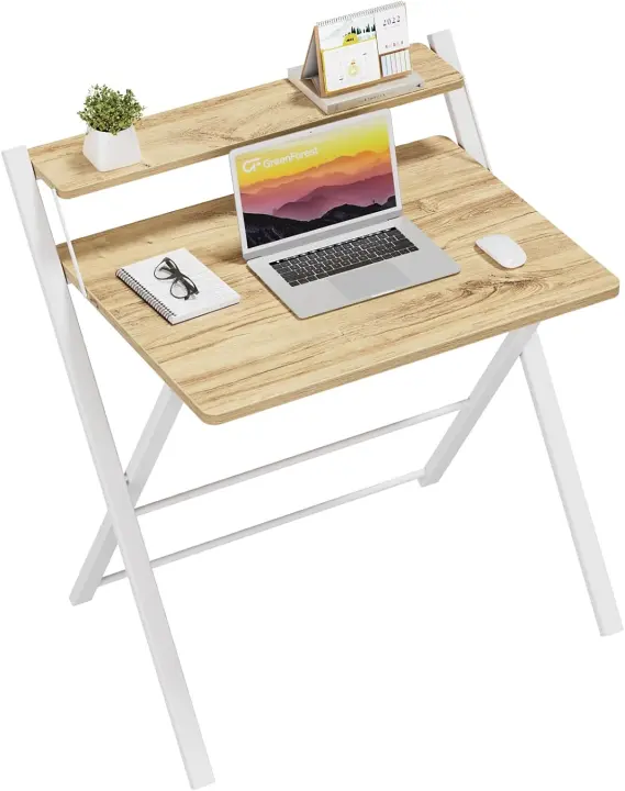 Escritorio Plegable de Tamaño Pequeño Monitor sin Montaje Ideal para Espacios Pequeños Blanco - 1