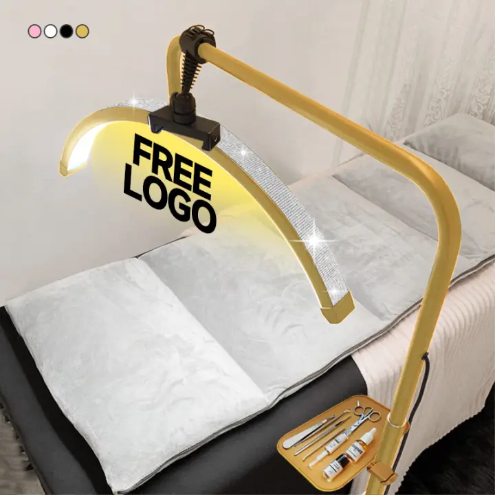 2025 Anillo de luz LED de luz de media luna con logotipo gratuito con soporte para trípode Curado de esmalte de uñas Lámpara de extensión de pestañas LED de media luna de alta gama de 45 W con iluminación avanzada de cejas para tatuajes para salón - 1