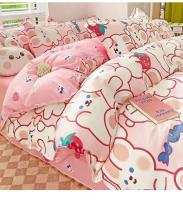 Juego de Ropa de Cama con Encaje Rosa INS de Tamaño Twin Queen King para Niñas y Adultos con Sábanas Florales y Funda de Almohada de Poliéster - details 6
