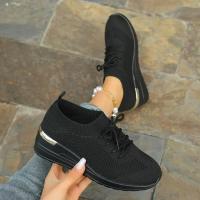 Zapatillas de deporte informales para mujer, zapatos de malla transpirables con cordones, Tenis de plataforma para caminar y correr, moda de verano - details 13