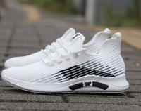 Zapatillas de deporte de malla transpirable para hombre - Suela de goma antideslizante ligera, comodidad para todas las estaciones para gimnasio, correr y uso casual - Accents blancos y negros, zapatos de gimnasio, diseño deportivo elegante, plantilla de - details 0