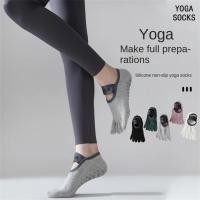 1 par de calcetines de cinco dedos para mujer, calcetines de yoga antideslizantes profesionales, calcetines de fitness Pilates - details 1