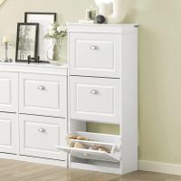 Estrecho con 3 Puertas Abatibles Organizador para Zapatos Blanco FSR94-W ES - details 1