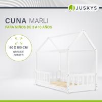 Cama Infantil 80 x 160 cm con protección anticaída, Cama casa de Madera Maciza para niños - Cama en Color Rosado - details 10
