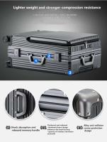 Carro de mano giratorio para maletero con cerradura TSA que lleva equipaje de superficie dura para computadora de 20 pulgadas con bolsillo frontal - details 1