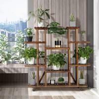 Madera para Plantas con Ruedas 9 Estantes Interior al Aire Libre Balcón Jardín 124,5 x 33 x 120 cm - details 1