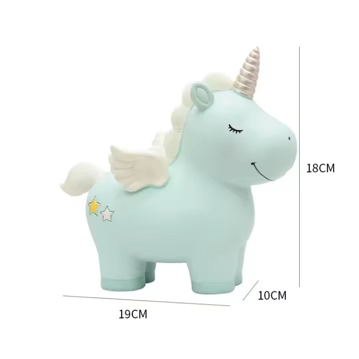 Hucha de Unicornio de Resina Decoración de Escritorio para Habitación de Niños - 1