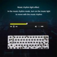 Teclado mecánico GK61, placa base PCB, enchufe caliente GH60RGB, música rítmica, cable inalámbrico blanco - details 4
