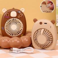 Regalos creativo lindo ventilador de capibara Color sólido portátil Mini ventilador de capibara duradero con pegatina de dibujos animados ventilador de mano de viaje - details 9