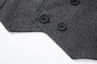 Chaleco de Doble Abotonadura para Hombres en Otoño Traje de Pana Gruesa de Heringbone - details 28